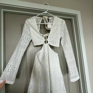 H&M Cutout White Lace dress - women's dresses